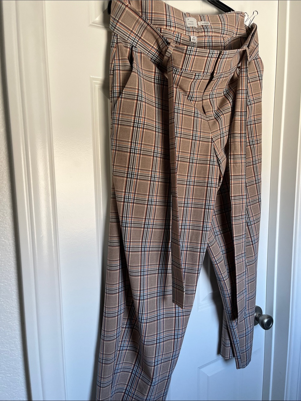 a new day Plaid Straight-Leg Pants in Camel Multi